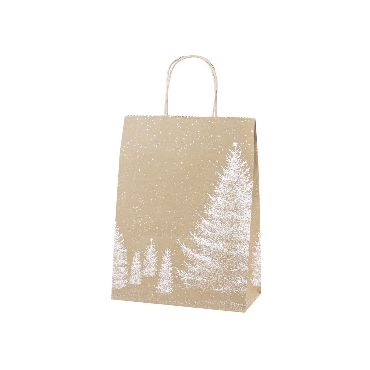 Shopper Carta Kraft Bianco Natale