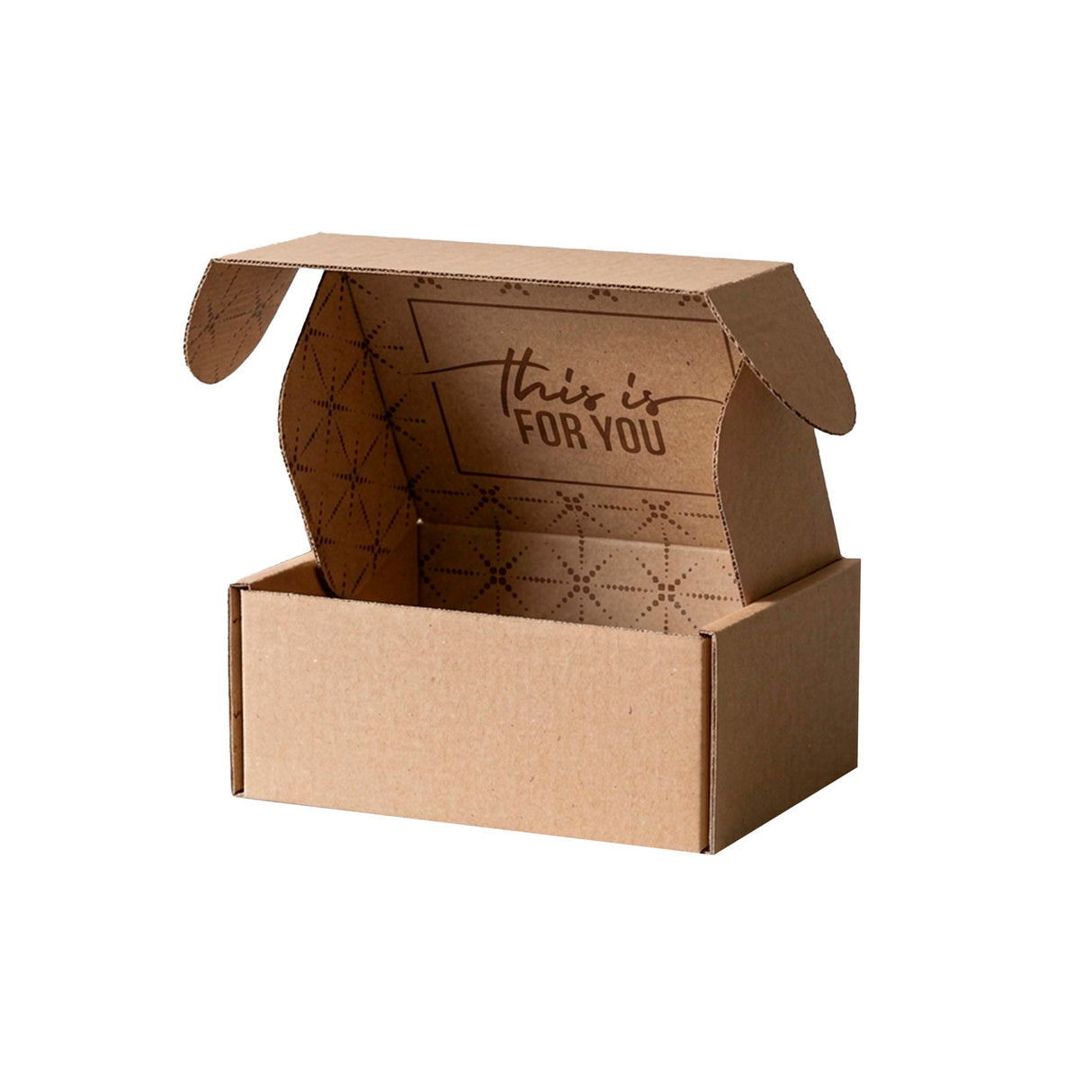 Scatola E-commerce con scritta interna