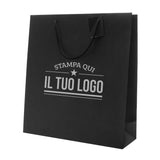 Shopper Carta Lusso Verticale Nera Personalizzata