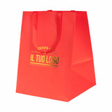Shopper Carta Elegance manico Gros Grain Fondo Largo Personalizzabile a Caldo