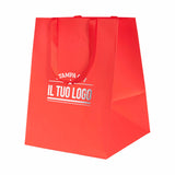 Shopper Carta Elegance manico Gros Grain Fondo Largo Personalizzabile a Caldo