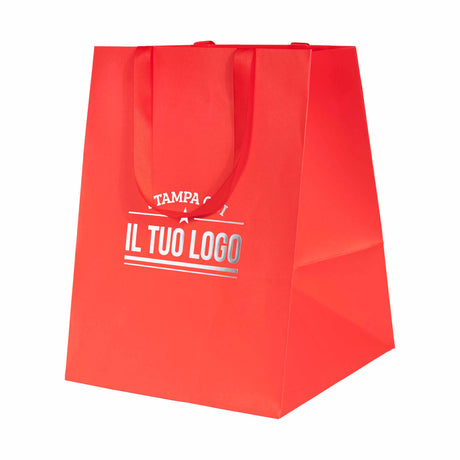 Shopper Carta Elegance manico Gros Grain Fondo Largo Personalizzabile a Caldo