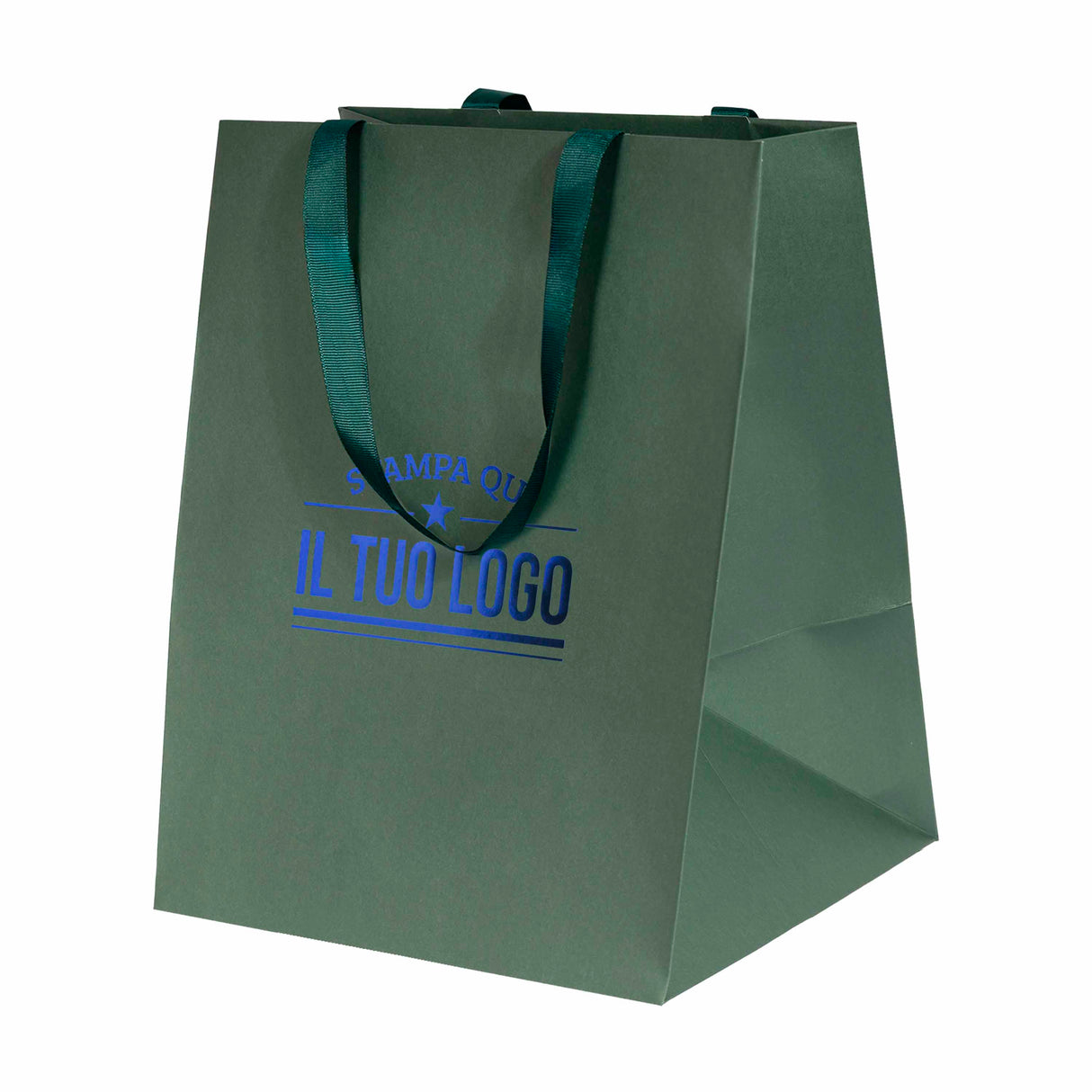 Shopper Carta Elegance manico Gros Grain Fondo Largo Personalizzabile a Caldo