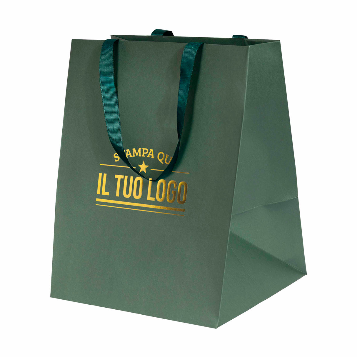 Shopper Carta Elegance manico Gros Grain Fondo Largo Personalizzabile a Caldo