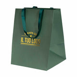 Shopper Carta Elegance manico Gros Grain Fondo Largo Personalizzabile a Caldo