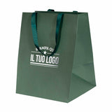 Shopper Carta Elegance manico Gros Grain Fondo Largo Personalizzabile a Caldo