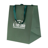 Shopper Carta Elegance manico Gros Grain Fondo Largo Personalizzabile a Caldo