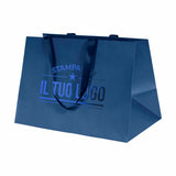 Shopper Carta Elegance manico Gros Grain Fondo Largo Personalizzabile a Caldo
