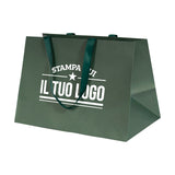 Shopper Carta Elegance manico Gros Grain Fondo Largo Personalizzabile a Caldo