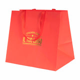 Shopper Carta Elegance manico Gros Grain Fondo Largo Personalizzabile a Caldo