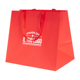 Shopper Carta Elegance manico Gros Grain Fondo Largo Personalizzabile a Caldo