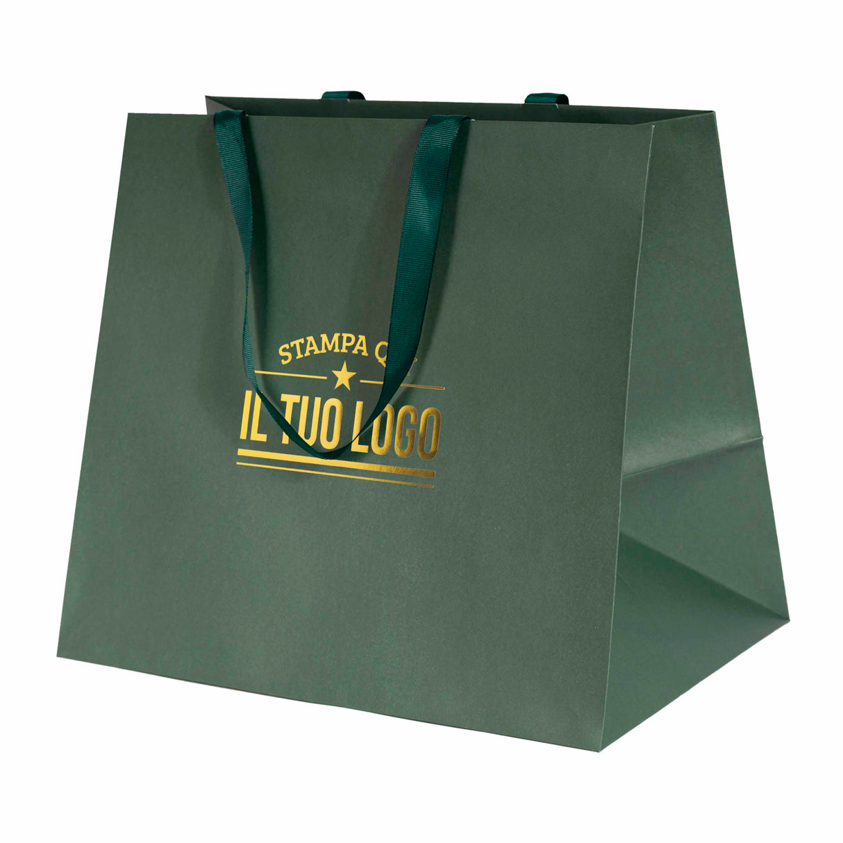 Shopper Carta Elegance manico Gros Grain Fondo Largo Personalizzabile a Caldo