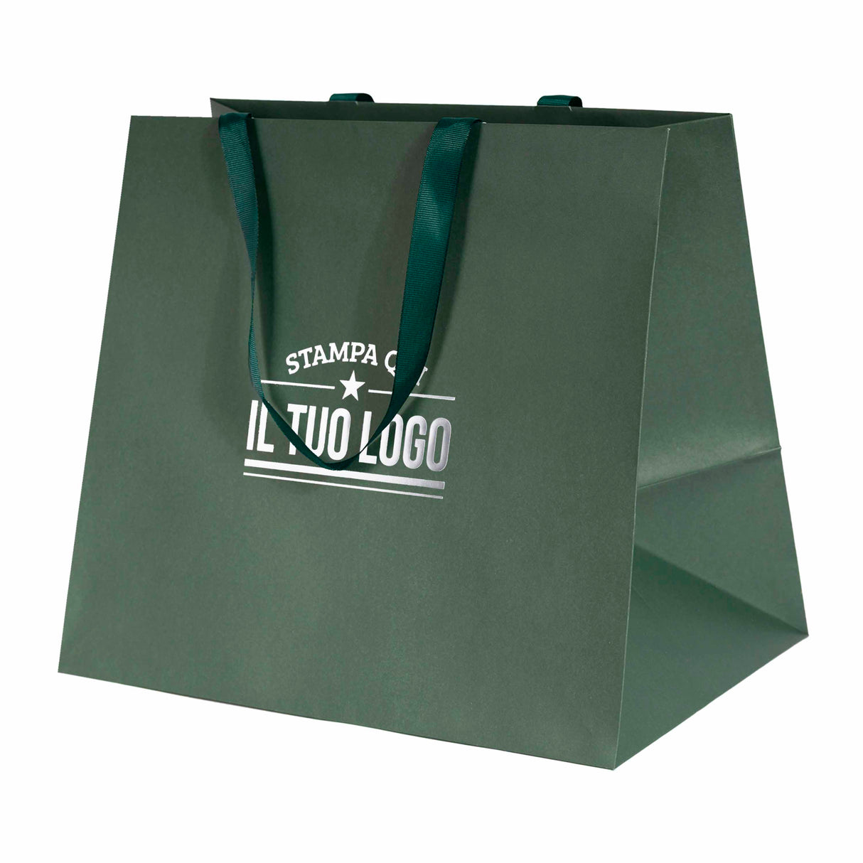 Shopper Carta Elegance manico Gros Grain Fondo Largo Personalizzabile a Caldo