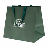 Shopper Carta Elegance manico Gros Grain Fondo Largo Personalizzabile a Caldo