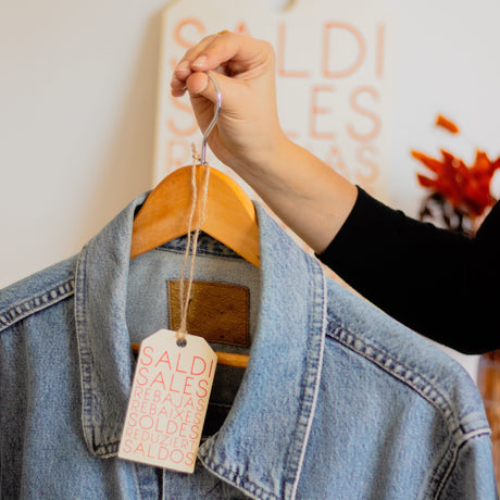 Tag di Legno Scritta Saldi