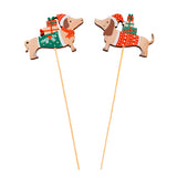 PICK LEGNO SET DA 12 CON BASSOTTO