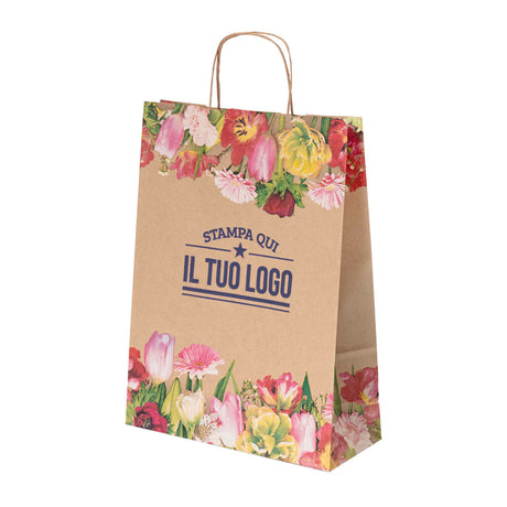 Buste Shopper Carta Fiori Personalizzabili