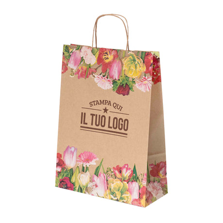 Buste Shopper Carta Fiori Personalizzabili