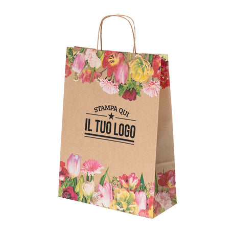 Buste Shopper Carta Fiori Personalizzabili