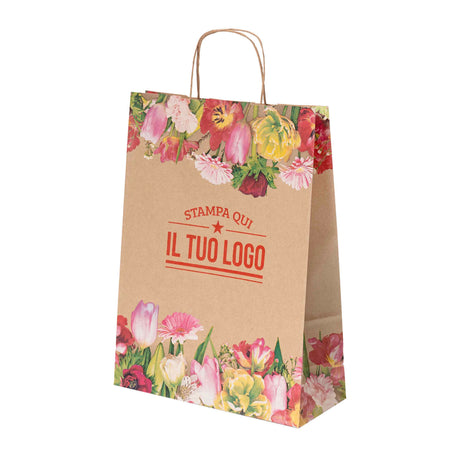 Buste Shopper Carta Fiori Personalizzabili