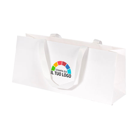 Shopper Elegance Portabottiglia Personalizzabile a colori con maniglia in Gros Grain