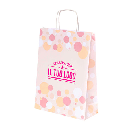 Shopper Carta Bolle Rosa Personalizzabili