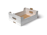 Cassetta in Cartone stampa legno bianco