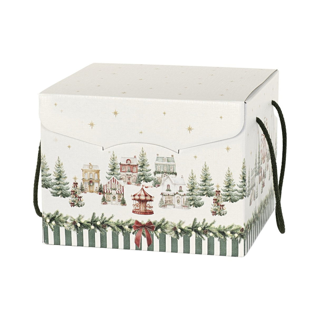 Boîte Village de Noël avec cordelettes