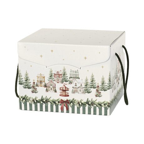 Boîte Village de Noël avec cordelettes