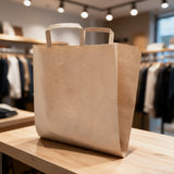 Sac shopping plat en papier naturel