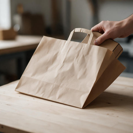 Sac shopping plat en papier naturel