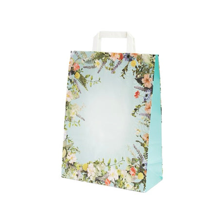 Shopper Carta Fantasia Floreale Maniglia Piattina