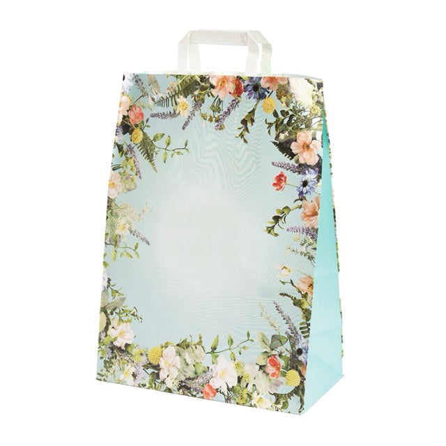 Shopper Carta Fantasia Floreale Maniglia Piattina