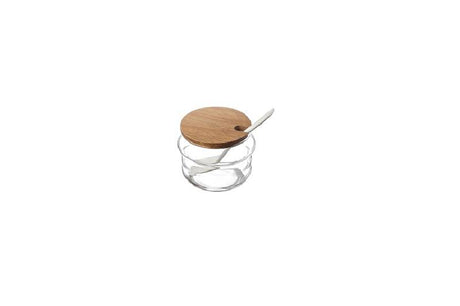 Set vasetto Jam con in vetro coperchio acacia