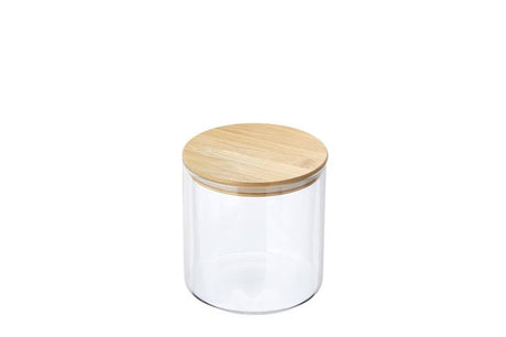 Vasetto in vetro con coperchio bamboo