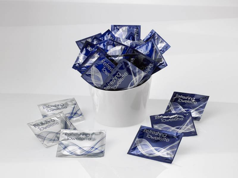 SALVIETTA UMIDIFICATA BIO - METALLIZZATA BLU - LIMONE