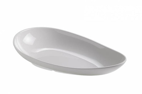Piatto ovale in melamina bianca