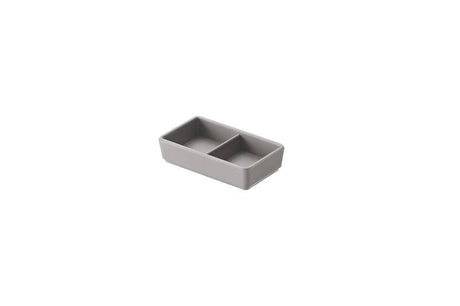 Bis ciotoline quadrate grigio in melamina