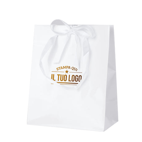 Shopper Carta Lusso Finiture Raso Personalizzabile