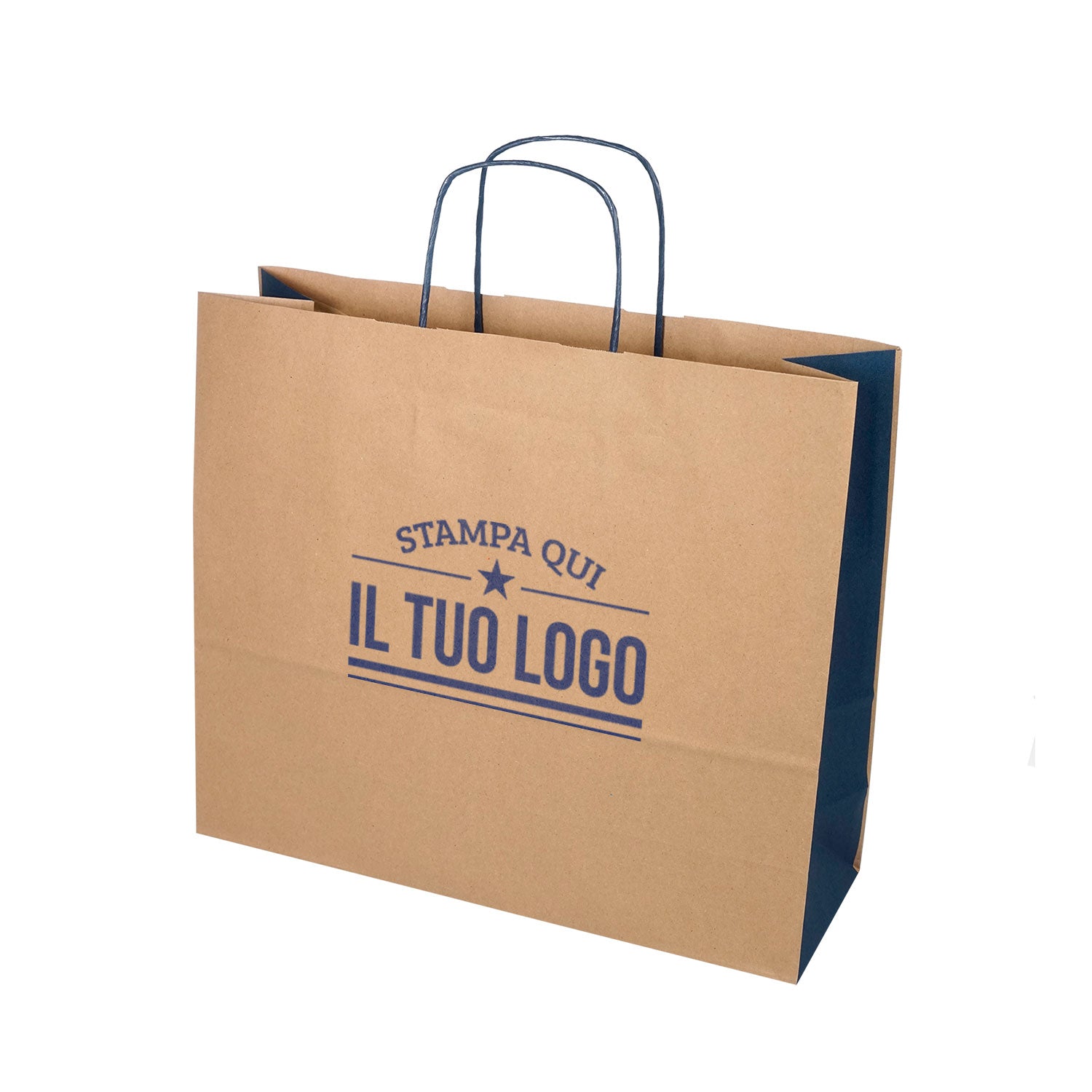 Shopper kraft bicolore personalizzate, stampa 2 lati � eurofides