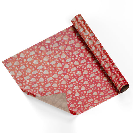 Bobina Carta Regalo Kraft stampa Natalizia Hansel