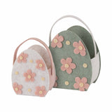 Set 2 Cestini in Feltro sagomato Uova e Fiori