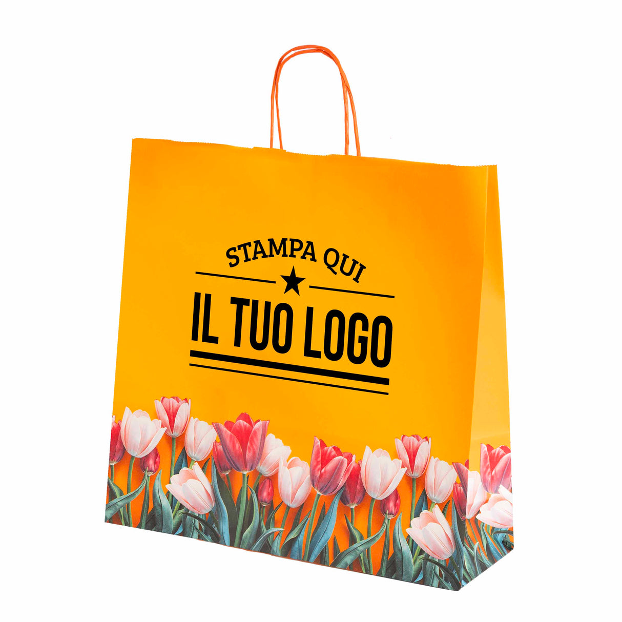 Shopper carta Tulipano Personalizzabile con cordino