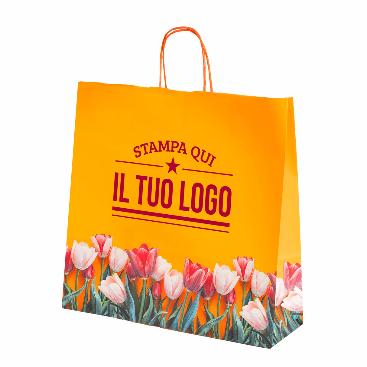 Shopper carta Tulipano Personalizzabile con cordino