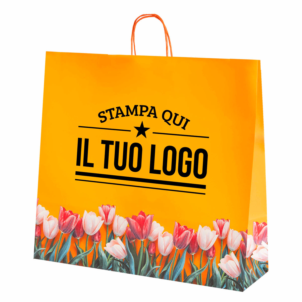 Shopper carta Tulipano Personalizzabile con cordino
