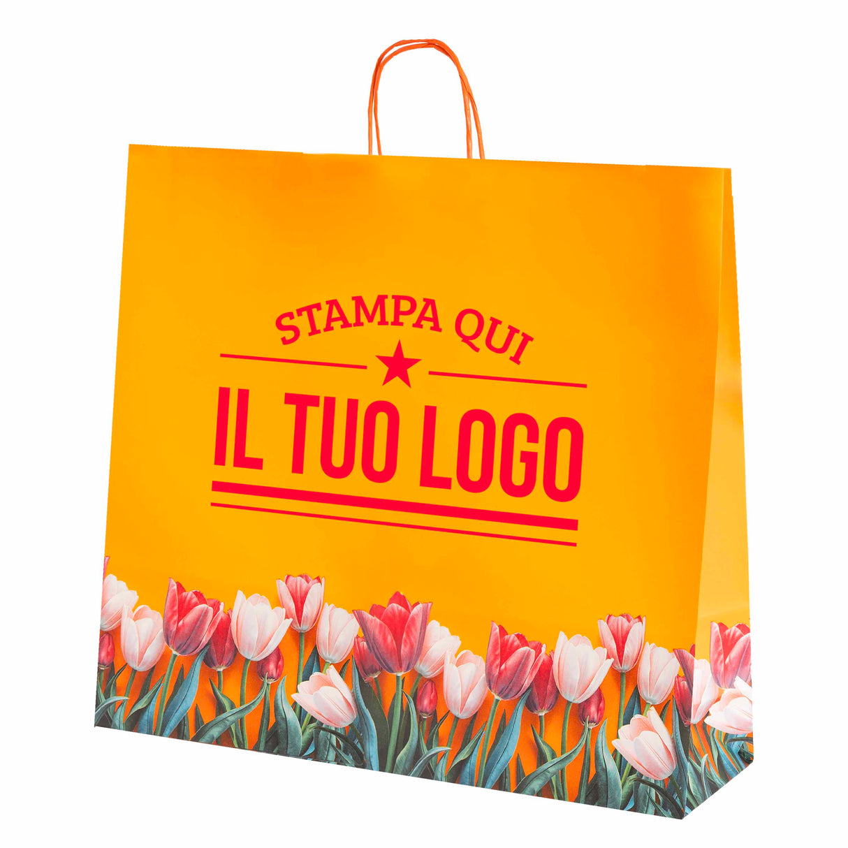 Shopper carta Tulipano Personalizzabile con cordino
