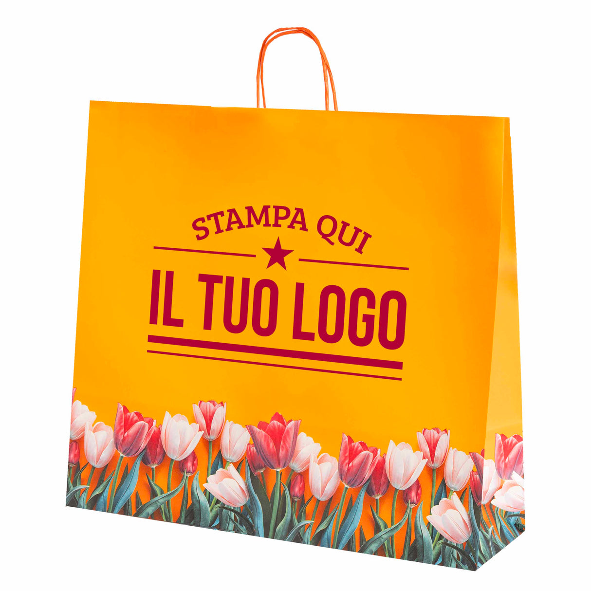 Shopper carta Tulipano Personalizzabile con cordino