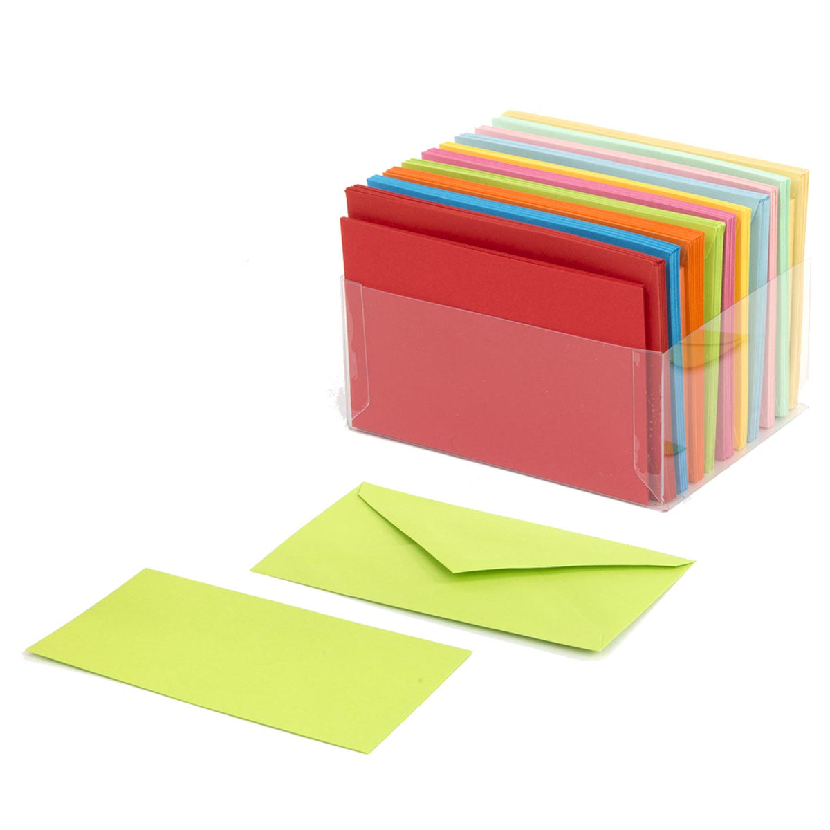 Bigliettini colorati con busta assortiti 10 colori | 2 misure
