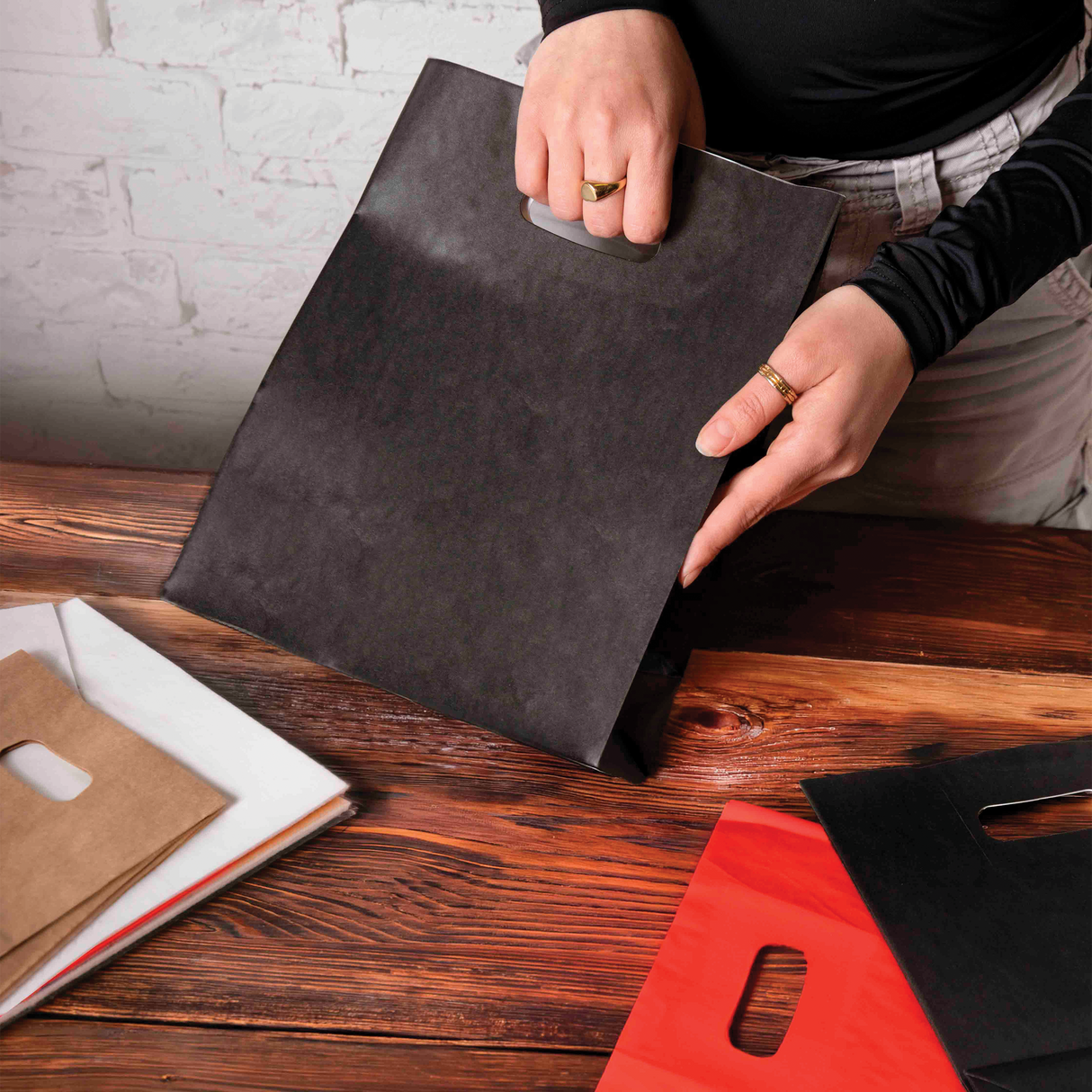 Shopper Carta Kraft Easy con Manico a Fagiolo