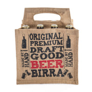 Shopper Juta Portabottiglie Birra con stampa Naturale